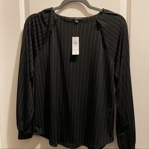 Banana Republic Factory Black Pinstripe Blouse